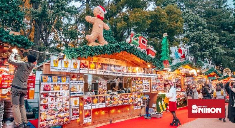 Image of a Christmas market stall in Tokyo