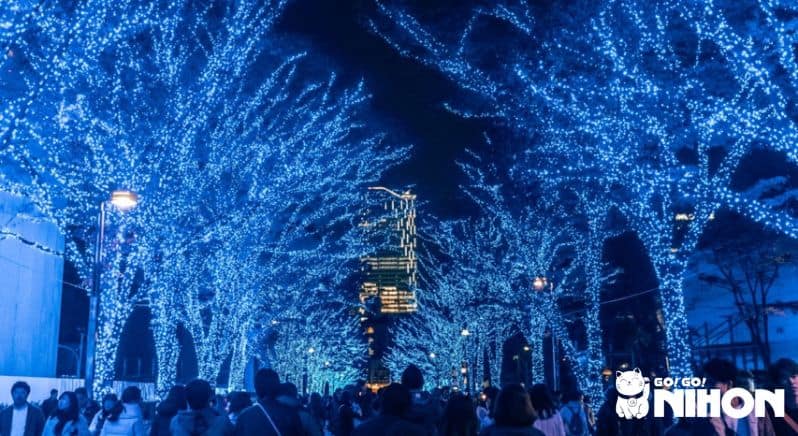 Shibuya - Ao no Dokutsu är en julbelysning i Tokyo med blå LED-lampor.