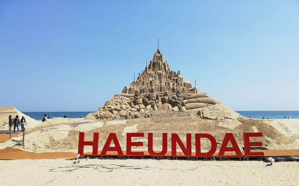 Haeundae, ett av de populäraste sommardestinationerna i Sydkorea