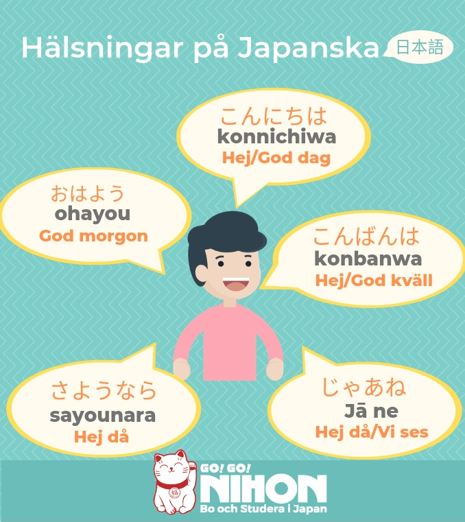 säga hej på japanska