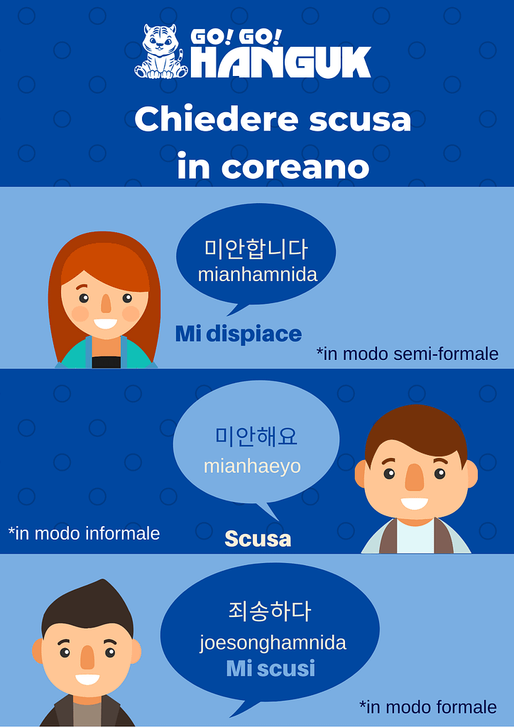 Chiedere scusa in coreano