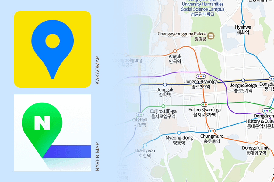 Apps you need in Korea for maps